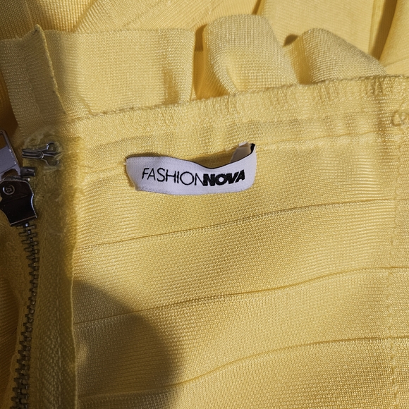 Yellow Ruffle Mini Dress - Picture 4 of 4